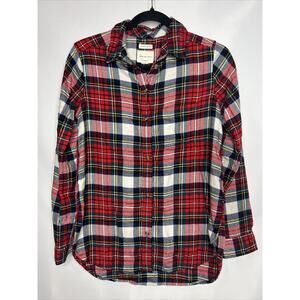 American Eagle Womens XS ahh-mazingly soft boyfriend fit red flannel